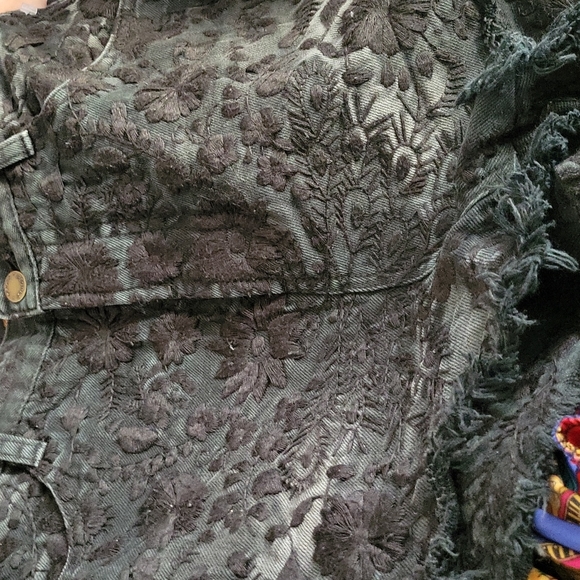 Free People Etienne Fields Shorts Black Denim 26 - Picture 9 of 10